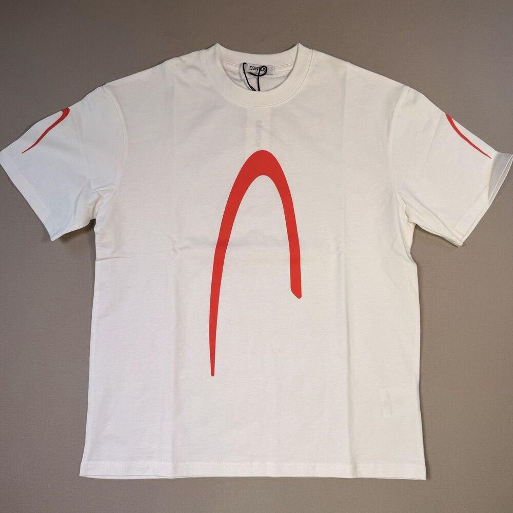 NWT ESNTLS Determines Men’s Small Graphic Tee White with Red Text